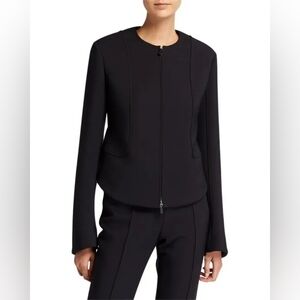 THE ROW Saori Technical Stretch Full Zip Twill Jacket Black US 8 Org $2,290